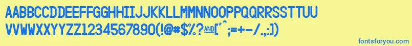 HangarFlat Font – Blue Fonts on Yellow Background