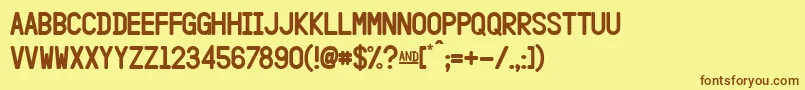 HangarFlat Font – Brown Fonts on Yellow Background