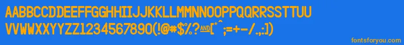 HangarFlat Font – Orange Fonts on Blue Background