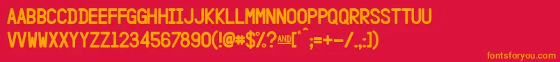 HangarFlat Font – Orange Fonts on Red Background