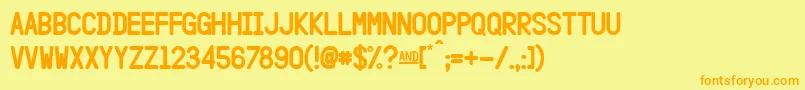 HangarFlat Font – Orange Fonts on Yellow Background