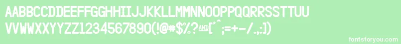 HangarFlat Font – White Fonts on Green Background