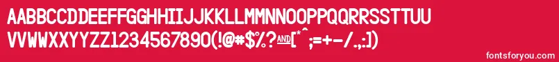 HangarFlat Font – White Fonts on Red Background