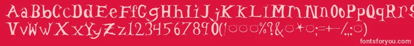 TomsHeadache Font – Pink Fonts on Red Background