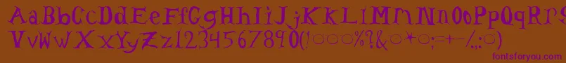 TomsHeadache Font – Purple Fonts on Brown Background