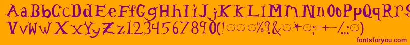 TomsHeadache Font – Purple Fonts on Orange Background