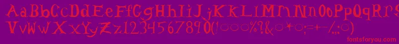 TomsHeadache Font – Red Fonts on Purple Background