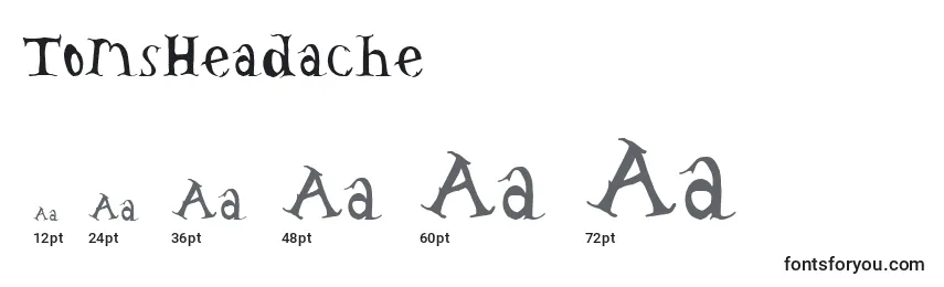 TomsHeadache Font Sizes