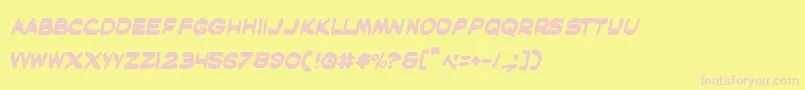 Maskb-Schriftart – Rosa Schriften auf gelbem Hintergrund
