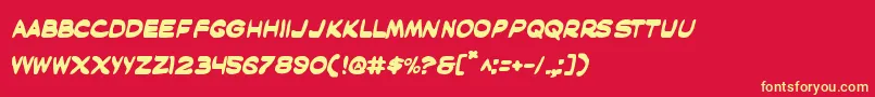 Maskb Font – Yellow Fonts on Red Background