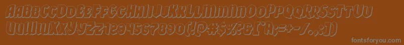 Xmasxpress3Dital-fontti – harmaat kirjasimet ruskealla taustalla