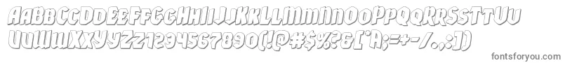 Xmasxpress3Dital-fontti – harmaat kirjasimet valkoisella taustalla