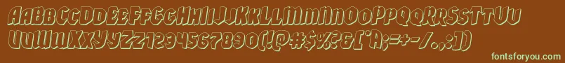 Xmasxpress3Dital-fontti – vihreät fontit ruskealla taustalla