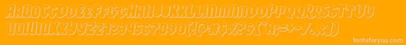 Xmasxpress3Dital-Schriftart – Rosa Schriften auf orangefarbenem Hintergrund