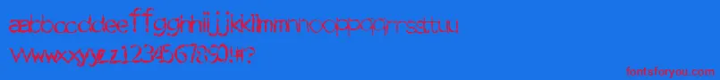 Swordfighting-Schriftart – Rote Schriften auf blauem Hintergrund