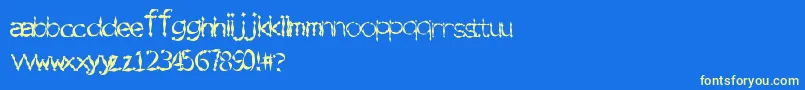 Swordfighting Font – Yellow Fonts on Blue Background