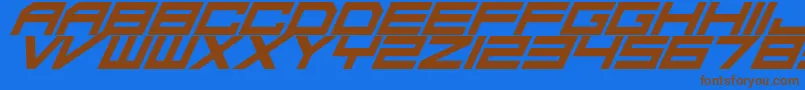DaMadRaveItalic Font – Brown Fonts on Blue Background