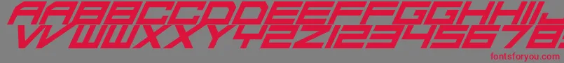 Czcionka DaMadRaveItalic – czerwone czcionki na szarym tle