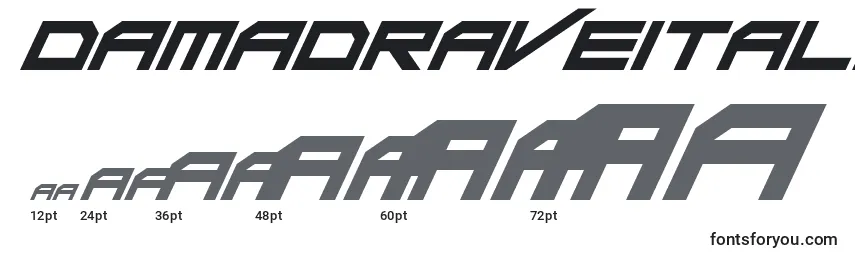 DaMadRaveItalic Font Sizes
