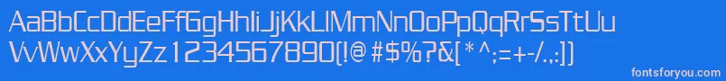 JuliuscondensedRegular-fontti – vaaleanpunaiset fontit sinisellä taustalla