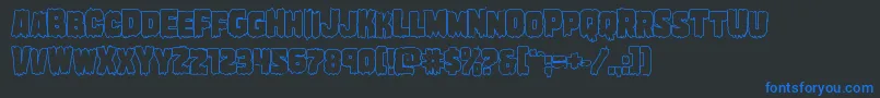 Шрифт Marshthingout – синие шрифты на чёрном фоне