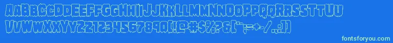 Marshthingout Font – Green Fonts on Blue Background