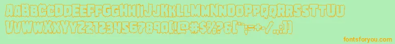 Marshthingout Font – Orange Fonts on Green Background