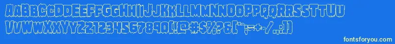 Marshthingout Font – Yellow Fonts on Blue Background