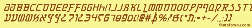 Шрифт Grimlordbi – коричневые шрифты на жёлтом фоне