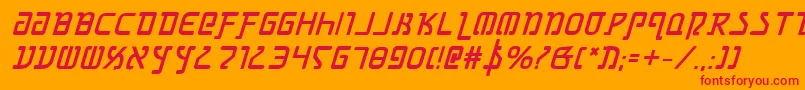 フォントGrimlordbi – オレンジの背景に赤い文字