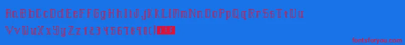 OfCourse Font – Red Fonts on Blue Background