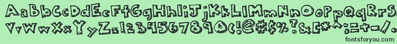 Kkplastc Font – Black Fonts on Green Background