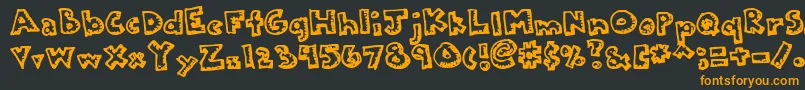 Kkplastc-Schriftart – Orangefarbene Schriften auf schwarzem Hintergrund