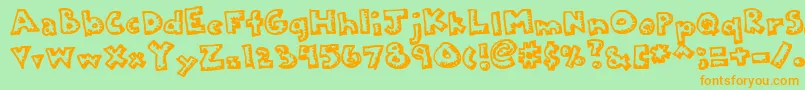 Kkplastc Font – Orange Fonts on Green Background