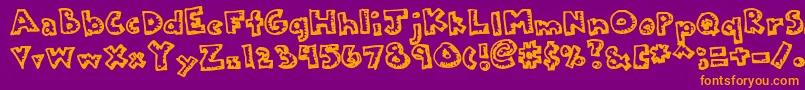 Kkplastc Font – Orange Fonts on Purple Background