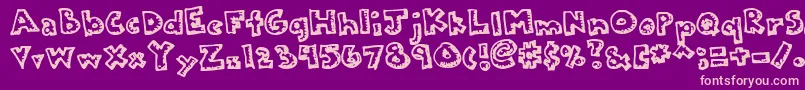 Kkplastc Font – Pink Fonts on Purple Background