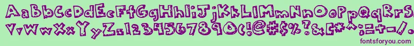 Kkplastc Font – Purple Fonts on Green Background