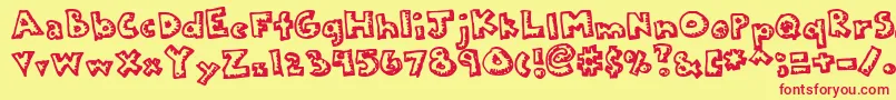Kkplastc Font – Red Fonts on Yellow Background
