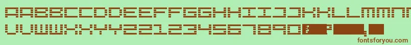LcdExpanded-fontti – ruskeat fontit vihreällä taustalla
