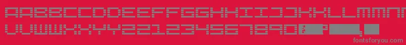 LcdExpanded-Schriftart – Graue Schriften auf rotem Hintergrund