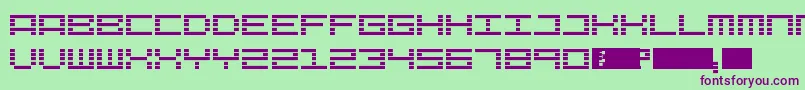 Шрифт LcdExpanded – фиолетовые шрифты на зелёном фоне