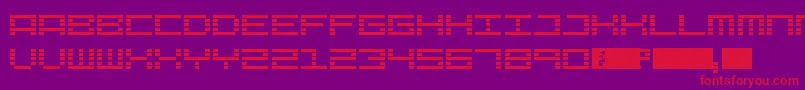 LcdExpanded Font – Red Fonts on Purple Background