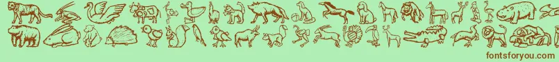 Zoowoodcutsm Font – Brown Fonts on Green Background