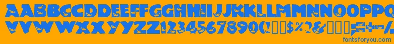 Toucon ffy Font – Blue Fonts on Orange Background