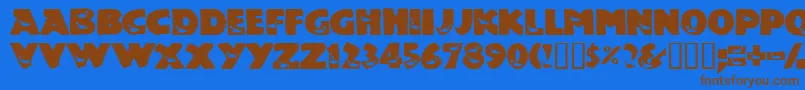 More about Toucon ffy Font Toucon ffy Font – Brown Fonts on Blue Background