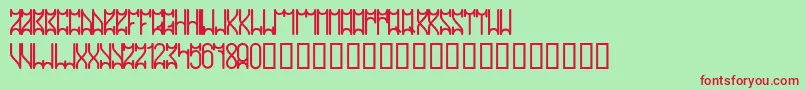 Warriorz73Regular Font – Red Fonts on Green Background