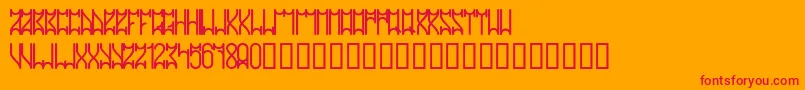 Warriorz73Regular Font – Red Fonts on Orange Background