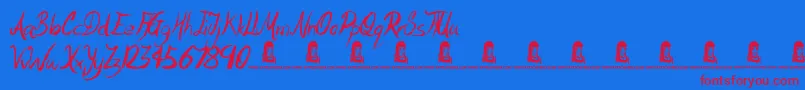 Motives Font – Red Fonts on Blue Background