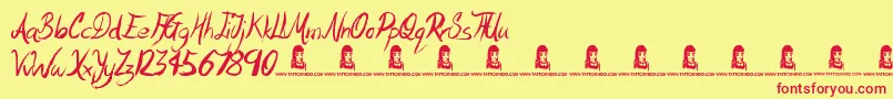 Motives Font – Red Fonts on Yellow Background