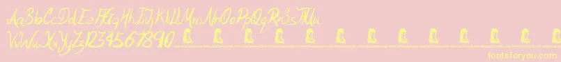 Motives Font – Yellow Fonts on Pink Background